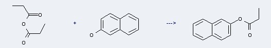 2-Naphthalenol,2-propanoate can be prepared by Propionic acid anhydride and Naphthalen-2-ol at the temperature of 20 °C.